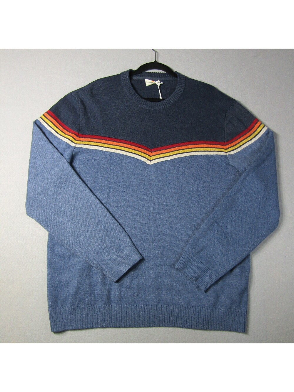 NWT Marine Layer Dean Crew Sweater Men's XL Navy Colorblock